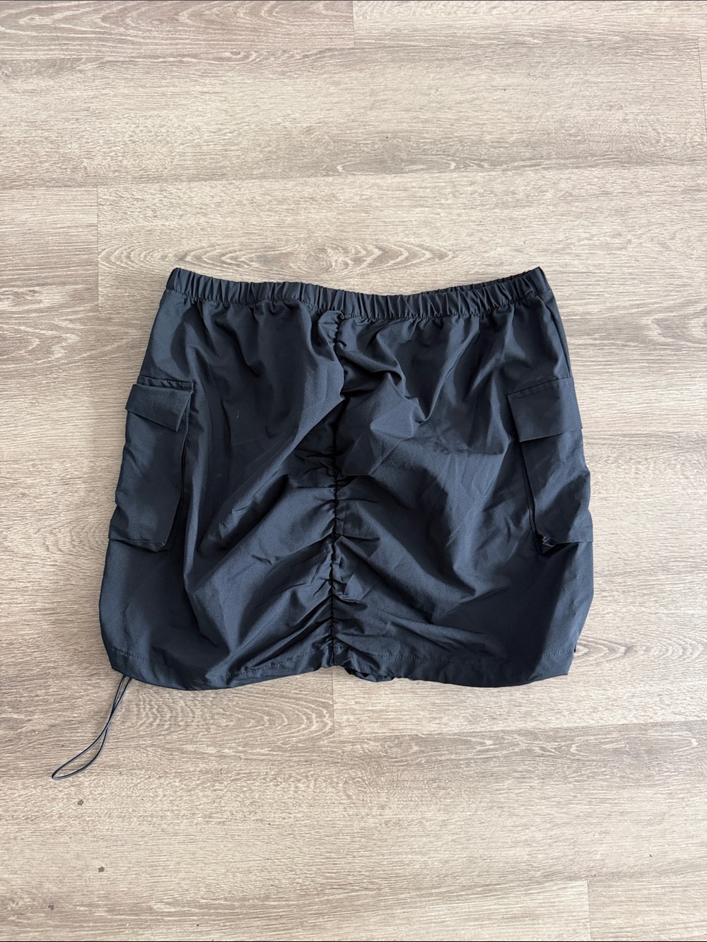 Black Cargo Mini Skirt